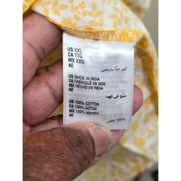 Style & Co Women's Plus Size Yellow Floral Long Sleeve Button Down Shirt Size XX - Picture 9 of 9